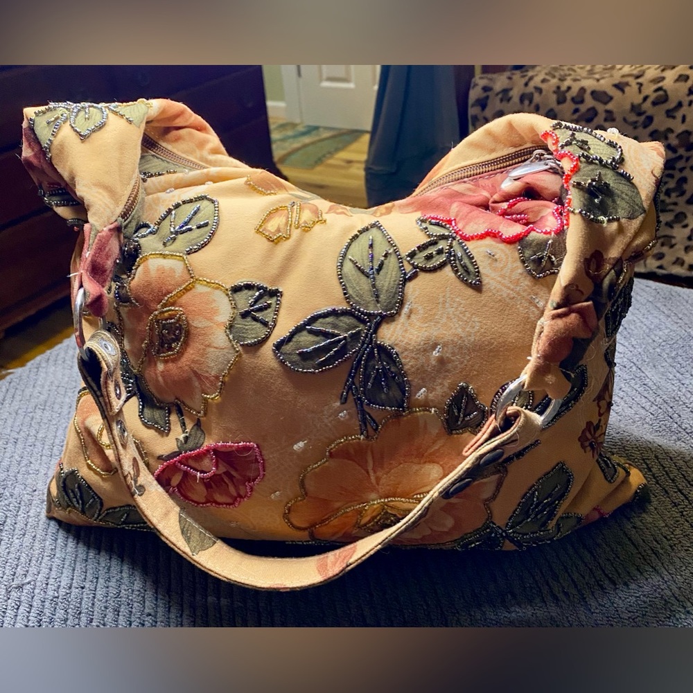 FLORAL HOBO SHOULDER BAG